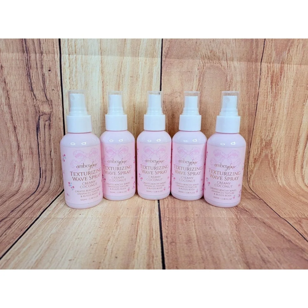 5 Pk Amber Glow Texturizing Wave Spray Creamy Coconut 3.38 oz